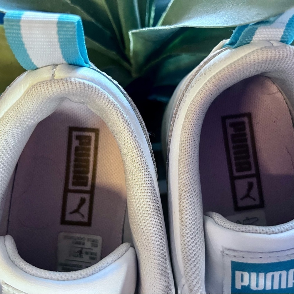 Puma White and Pink Platform Sneakers with Chunky Sole - Picture 7 of 12